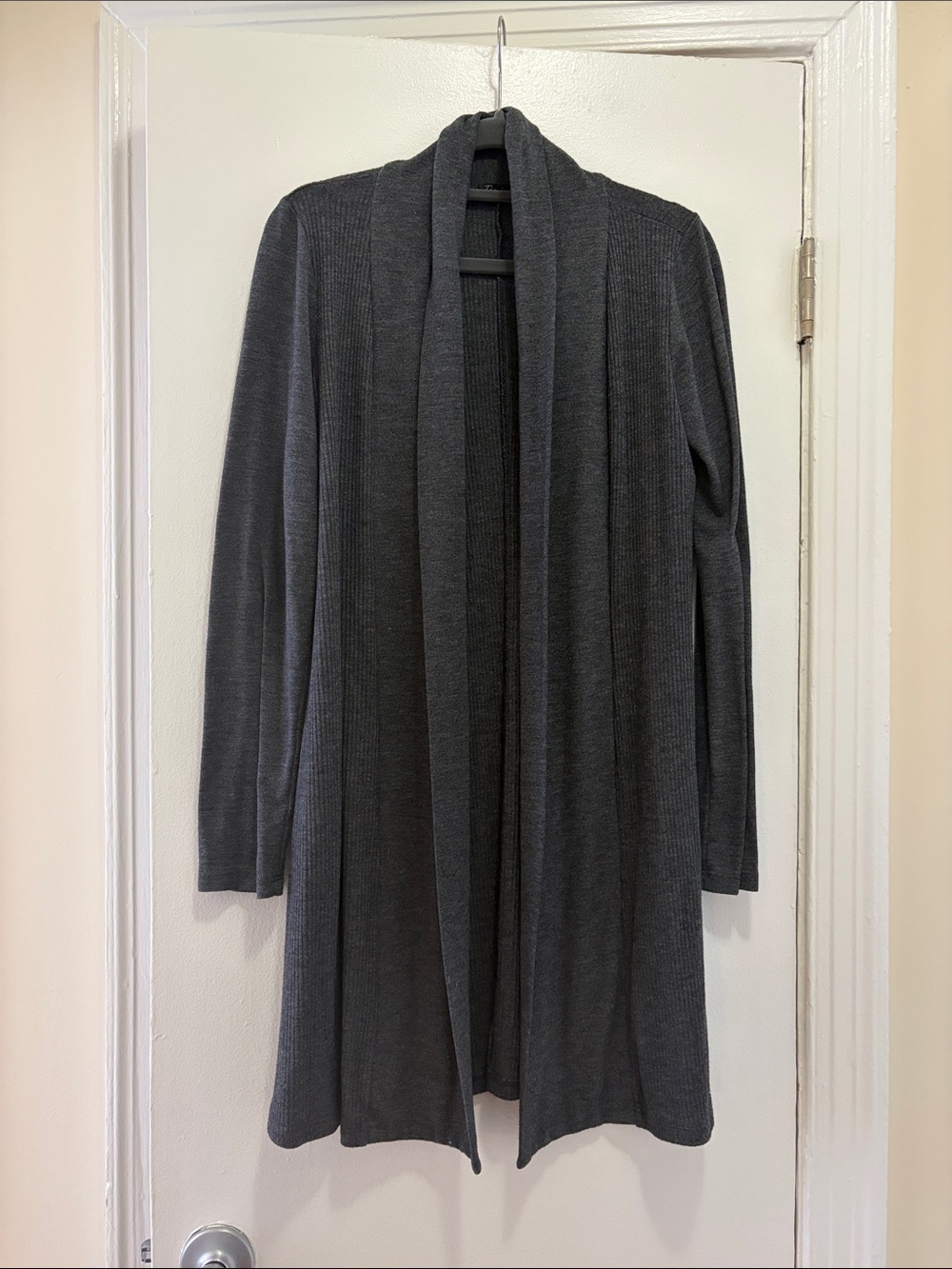 Timing Dark Gray Open-Front Long Cardigan
